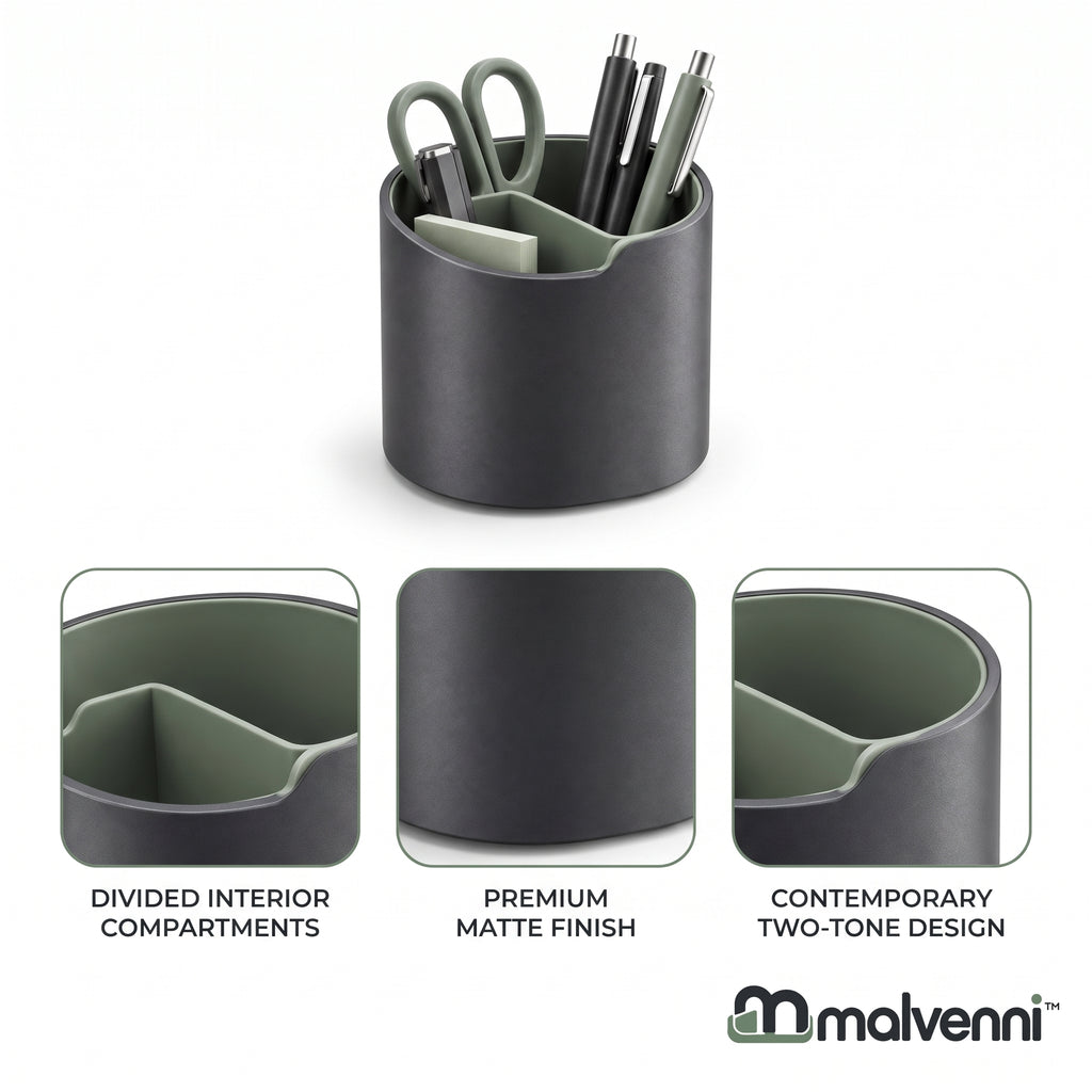 Malvenni Modern Divided Pen Cup Organizer
