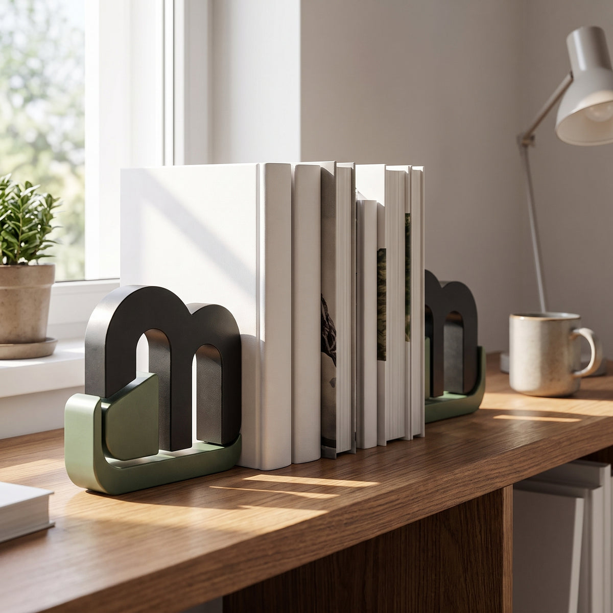 Malvenni Geometric Metal Bookends