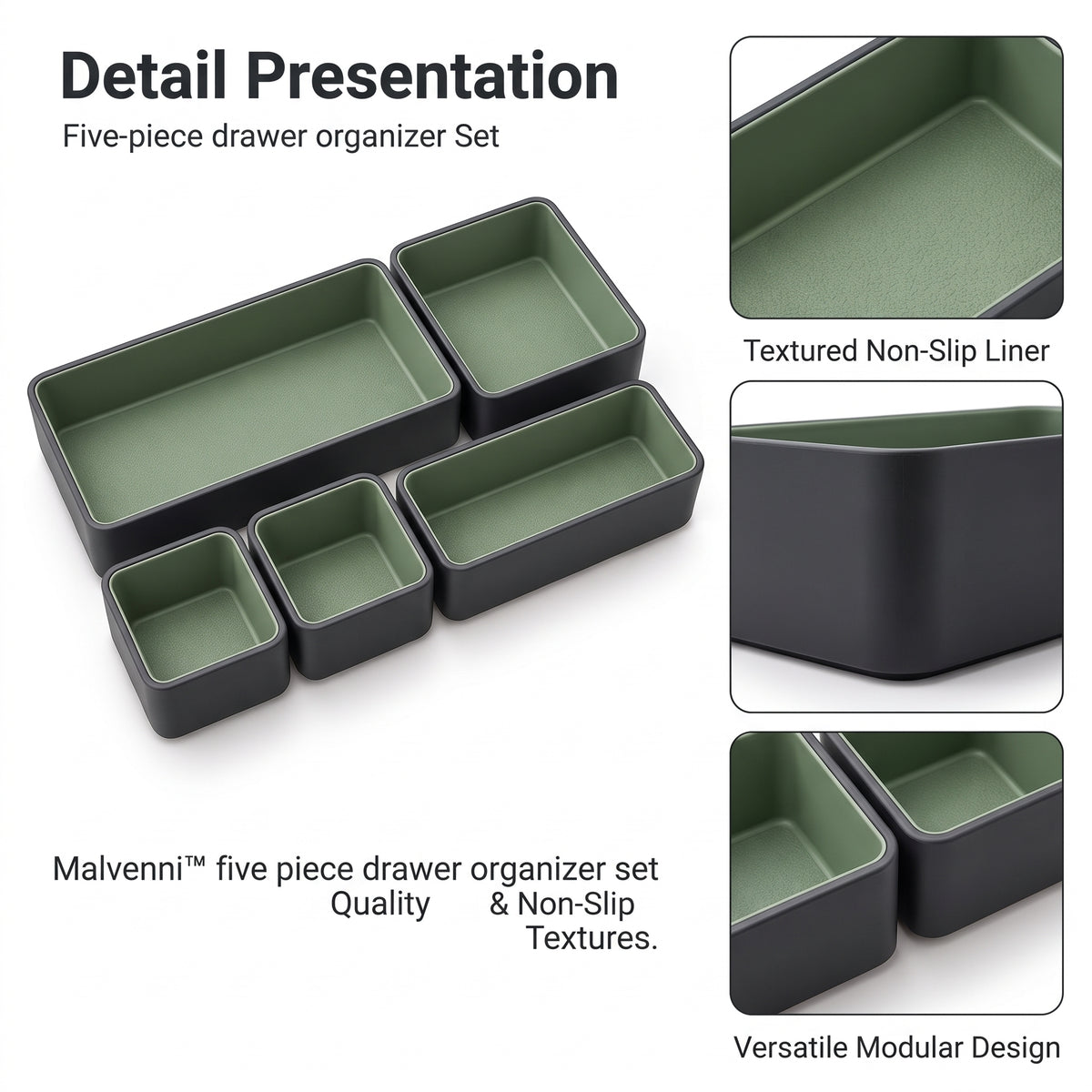 Malvenni Modular Drawer Organizer Bins