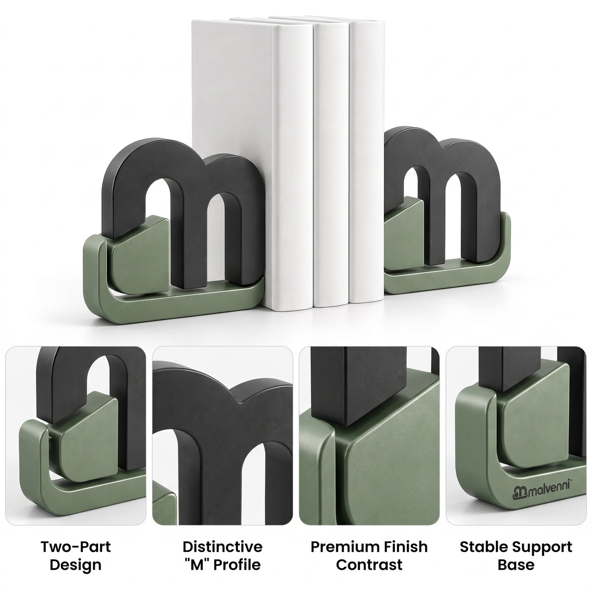 Malvenni Geometric Metal Bookends