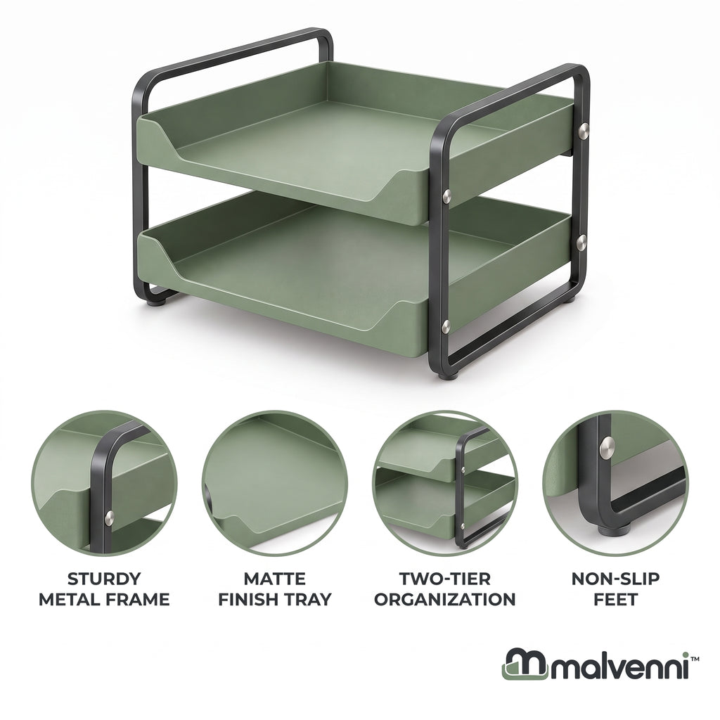 Malvenni Two-Tier Letter Tray Organizer